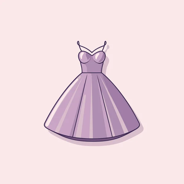 Ein Lila Kleid Auf Rosa Hintergrund — Stockvektor