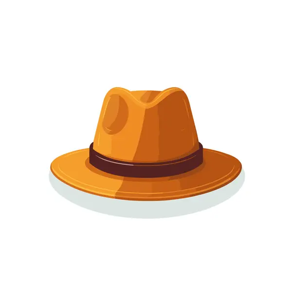 Оранжевая Шляпа Коричневой Лентой Белом Фоне — стоковый вектор