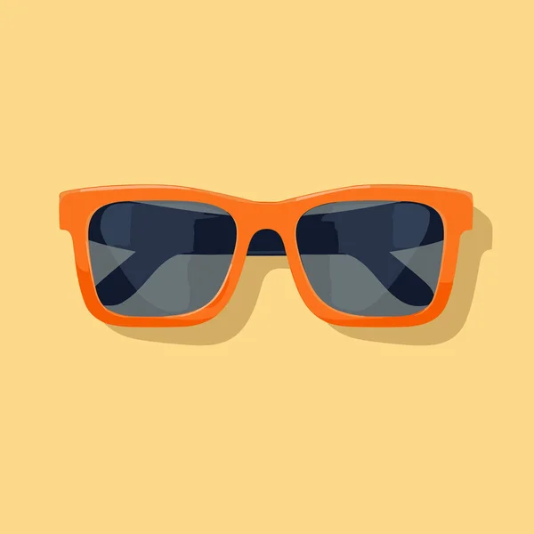 Par Gafas Sol Naranjas Sobre Fondo Amarillo — Vector de stock