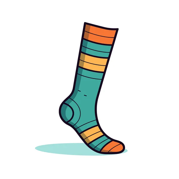 Een Cartoon Afbeelding Van Een Sokken Met Strepen — Stockvector