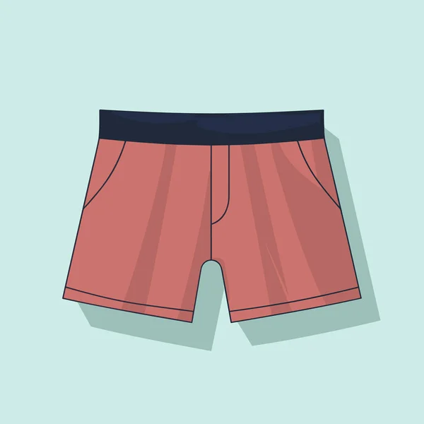 Ett Par Röda Shorts Med Svart Bälte — Stock vektor