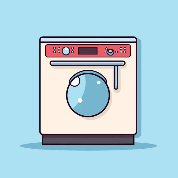 蓝色背景的洗衣机 — 图库矢量图片