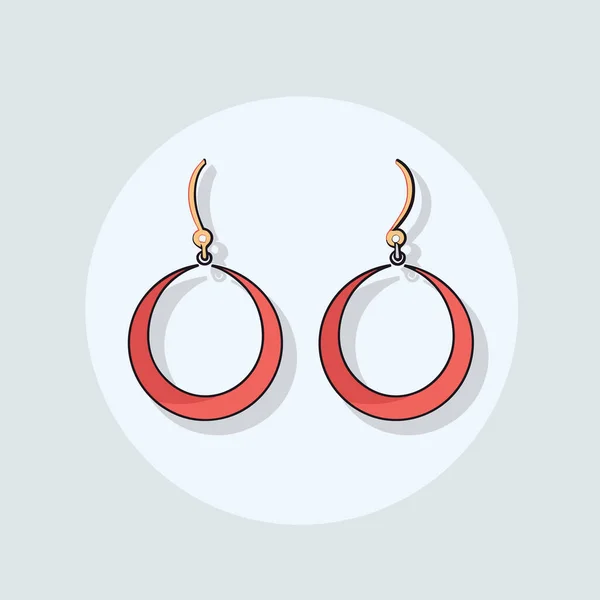 Ein Paar Rote Ohrringe Auf Weißem Hintergrund — Stockvektor
