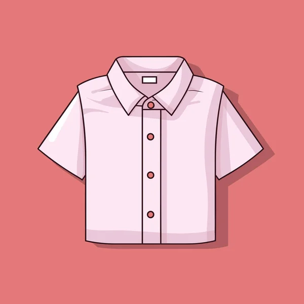 Camisa Blanca Sobre Fondo Rosa — Vector de stock