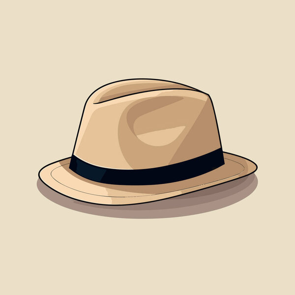 A brown hat with a black band on it