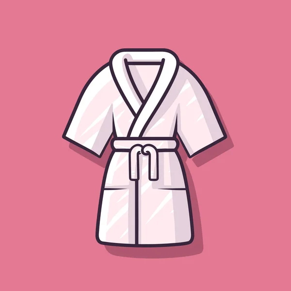 White Robe Pink Background — Stock Vector