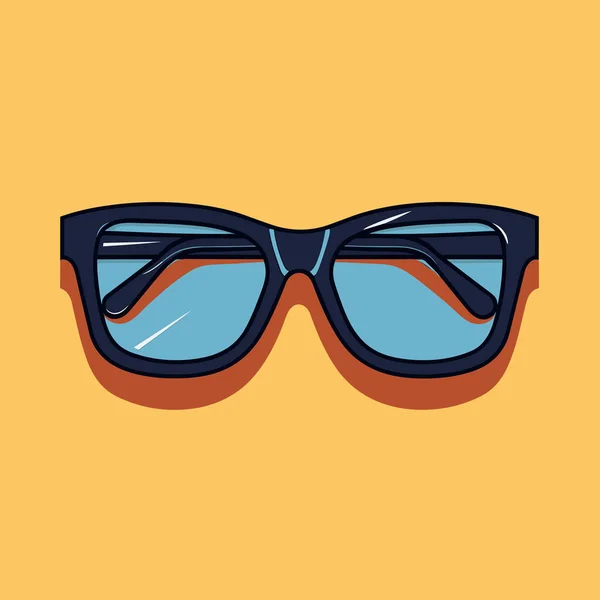 Ett Par Glasögon Med Gul Bakgrund — Stock vektor