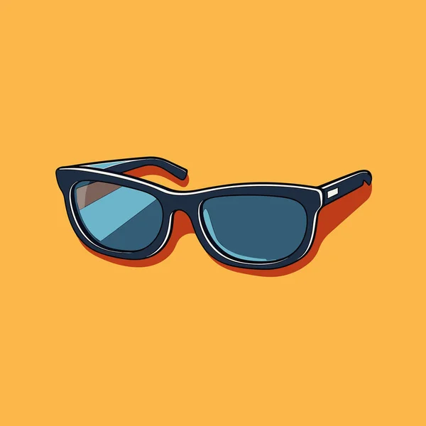 Pair Sunglasses Yellow Background — Stock Vector