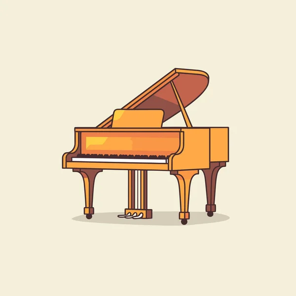 Ein Klavier Mit Einer Person Daneben — Stockvektor