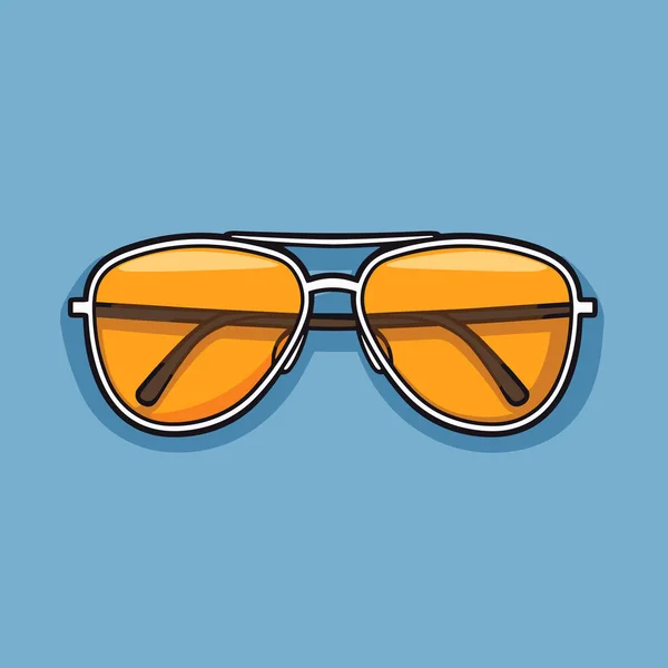 Ett Par Solglasögon Blå Bakgrund — Stock vektor