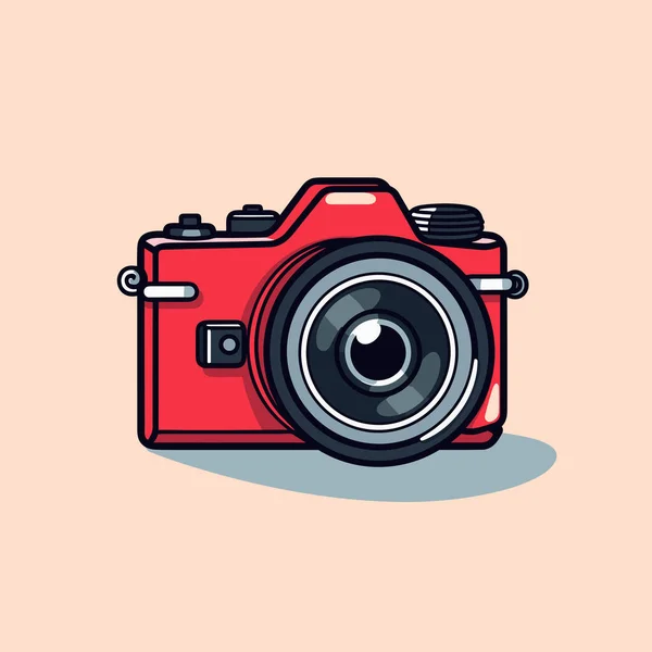 Красная Камера Розовом Фоне — стоковый вектор