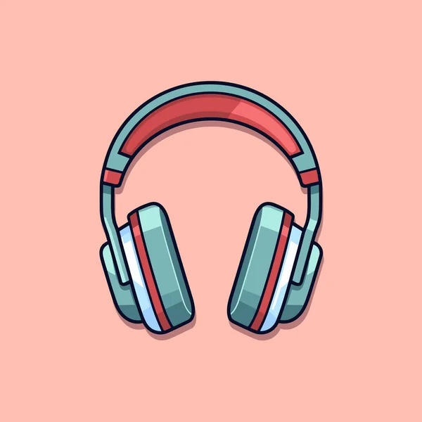 Une Paire Écouteurs Sur Fond Rose — Image vectorielle