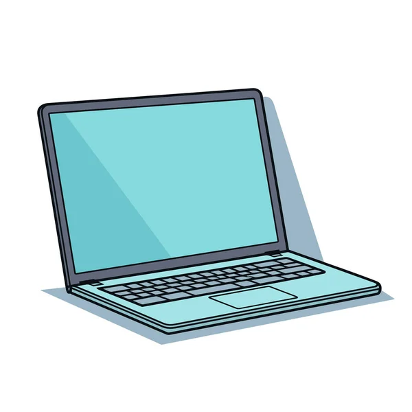 Ein Laptop Auf Einer Weißen Oberfläche — Stockvektor