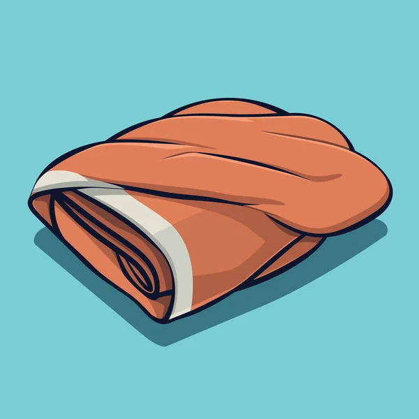 Μια Πορτοκαλί Κουβέρτα Ξαπλωμένη Πάνω Από Ένα Μπλε Πάτωμα — Διανυσματικό Αρχείο