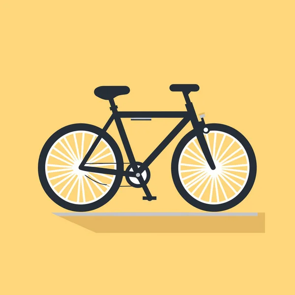 一辆自行车的底色是黄色的 — 图库矢量图片