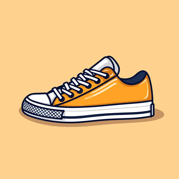 Zapato Naranja Blanco Sobre Fondo Amarillo — Vector de stock