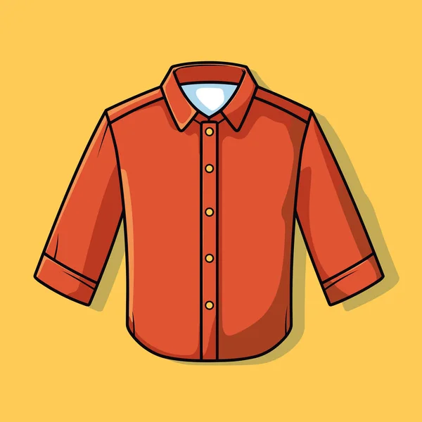 Una Camisa Roja Colgando Una Pared Amarilla — Archivo Imágenes Vectoriales