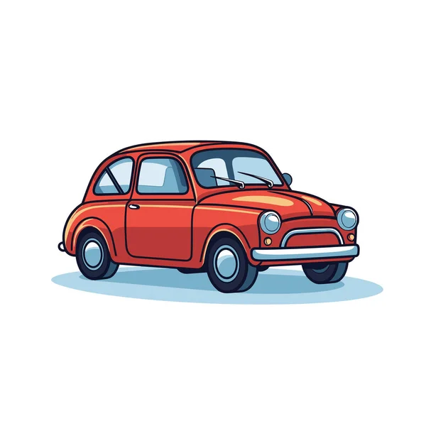 Ένα Παλιό Κόκκινο Αυτοκίνητο Είναι Σταθμευμένο Λευκό Φόντο — Διανυσματικό Αρχείο
