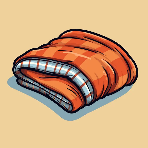 茶色の床の上にオレンジ色の毛布 — ストックベクタ