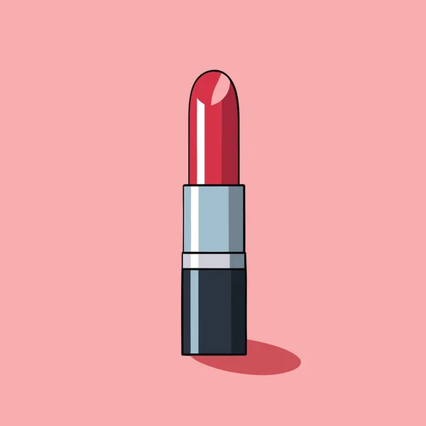 Red Lipstick Pink Background — Stock Vector