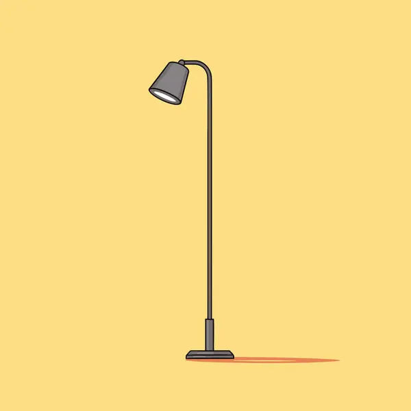 Een Vloerlamp Een Gele Achtergrond — Stockvector