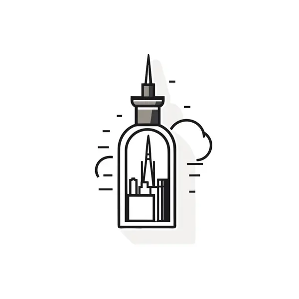 stock vector A bottle with a spire inside of it