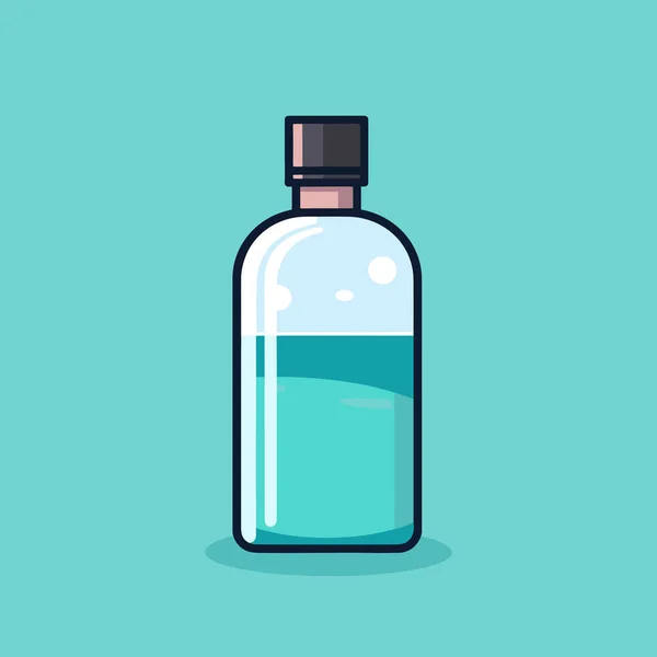 Una Botella Agua Sobre Fondo Azul — Vector de stock