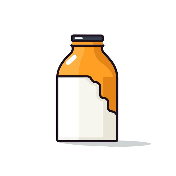 Eine Flasche Orangensaft Auf Weißem Hintergrund — Stockvektor