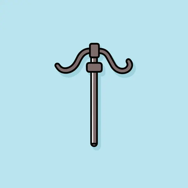 Зонтик Длинной Ручкой Синем Фоне — стоковый вектор