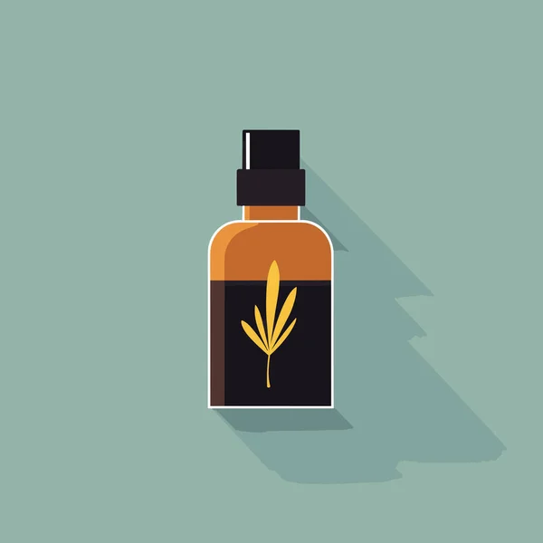 Bottle Cannabis Oil Green Background — Stock Vector