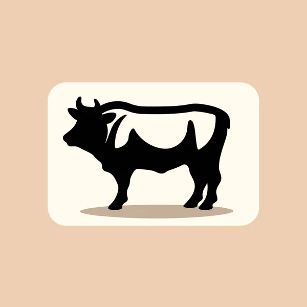 Una Imagen Blanco Negro Una Vaca — Vector de stock