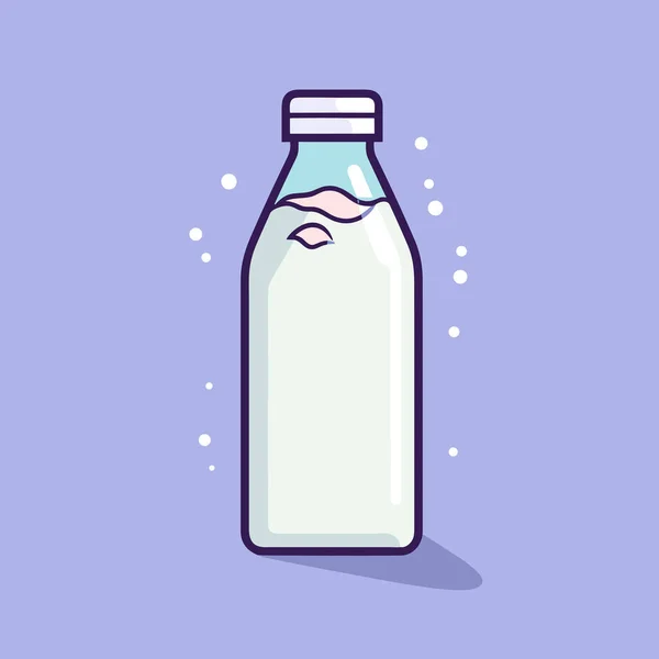 Een Fles Melk Met Een Vis Erin — Stockvector