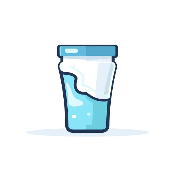 Ein Mit Wasser Gefülltes Glas Auf Weißem Hintergrund — Stockvektor