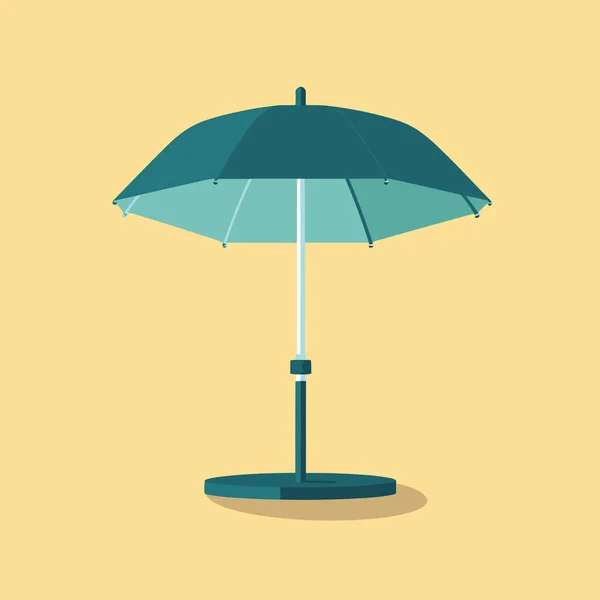 Blue Umbrella Sitting Top Table — Stock Vector