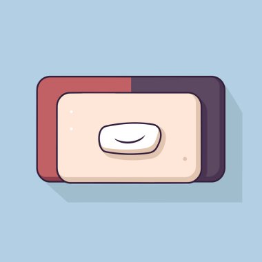 Üzerinde gülümseme olan düz bir düğme tasarımı.