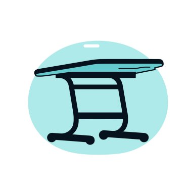 Üstünde sörf tahtası olan bir masa çizimi.