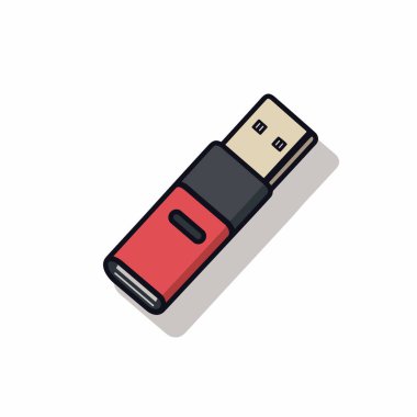 Uzun gölgeli kırmızı ve siyah bir usb aygıtı