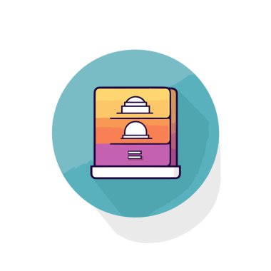 Üzerinde şapka olan düz bir bilgisayar simgesi