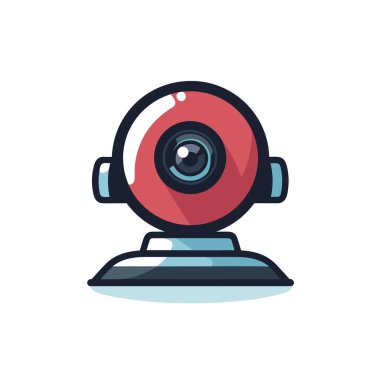 Üzerinde uzun mercek olan kırmızı bir kamera.