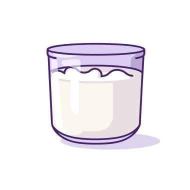 Beyaz arka planda bir bardak süt.