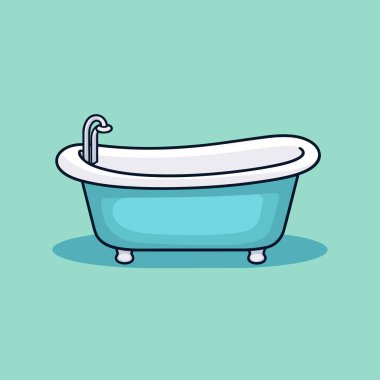 Yanında musluk ve musluk olan bir küvet.