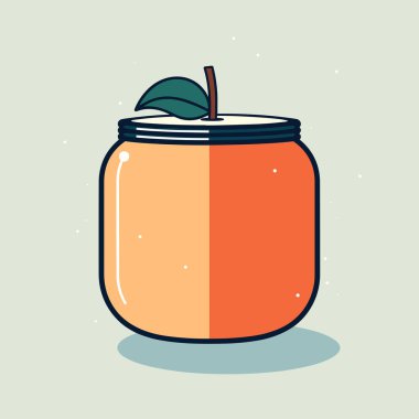 Üstünde yeşil yaprak olan bir kavanoz.