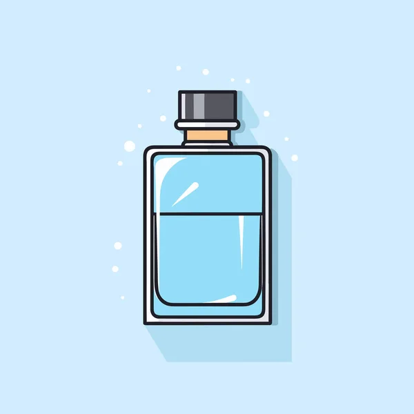 Een Fles Parfum Een Blauwe Achtergrond — Stockvector