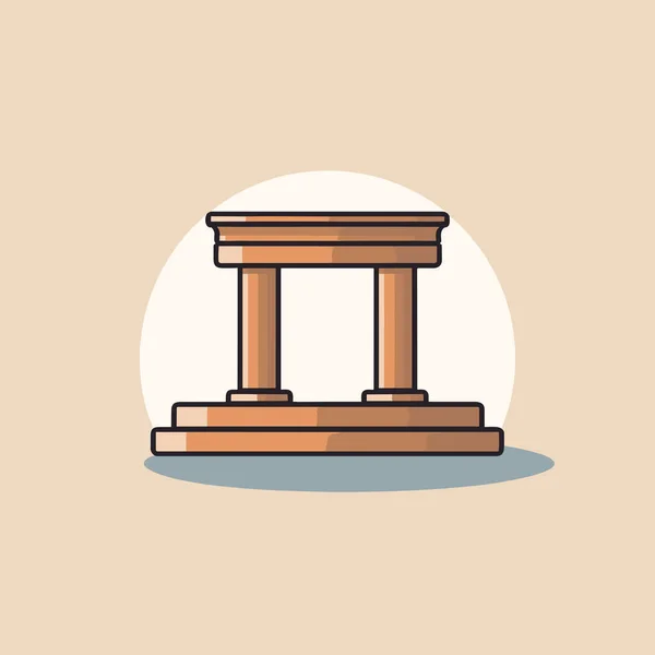 Ένα Ξύλινο Άγαλμα Δύο Κολώνες Στην Κορυφή Του — Διανυσματικό Αρχείο
