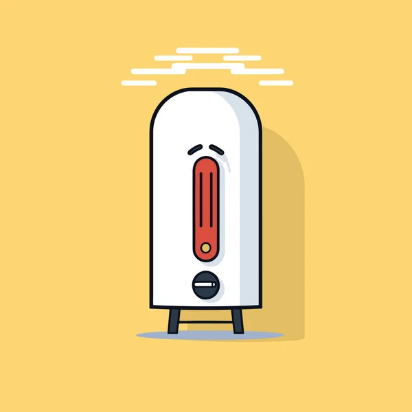 Una Ilustración Calentador Agua Sobre Fondo Amarillo — Vector de stock