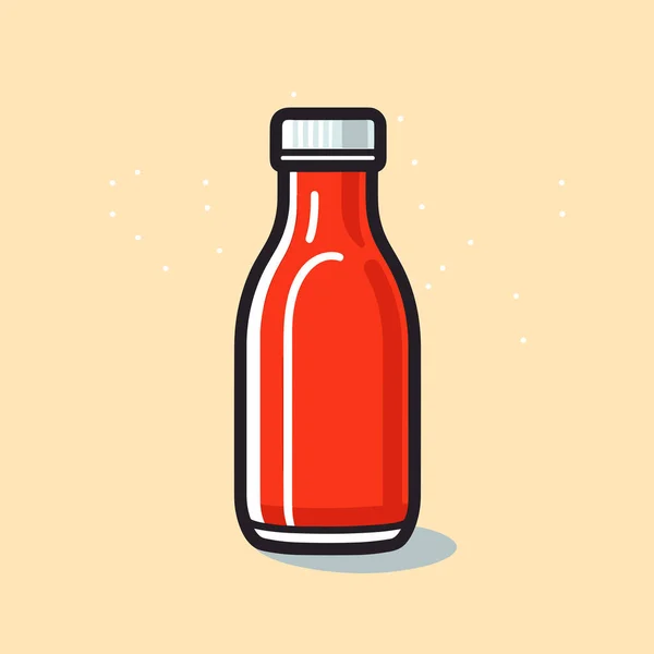 Een Fles Rode Vloeistof Een Gele Achtergrond — Stockvector