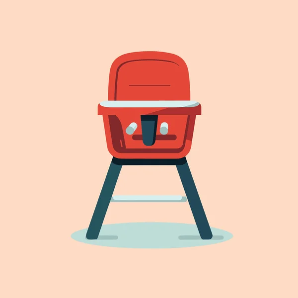 Uma Cadeira Vermelha Cima Uma Mesa Madeira —  Vetores de Stock