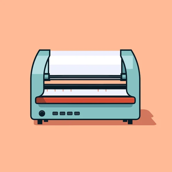 Une Machine Bleue Avec Une Feuille Papier Dessus — Image vectorielle