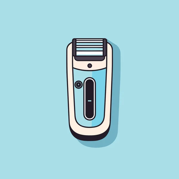 Illustration Einer Haarschneidemaschine Auf Blauem Hintergrund — Stockvektor