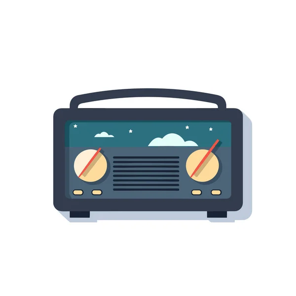 Une Vieille Radio Avec Une Antenne Dessus — Image vectorielle